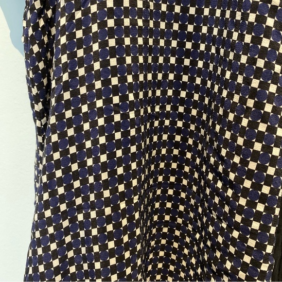 Jean Paul Gaultier silk dress with perforated detailing in black/blue colourway - Picture 4 of 9